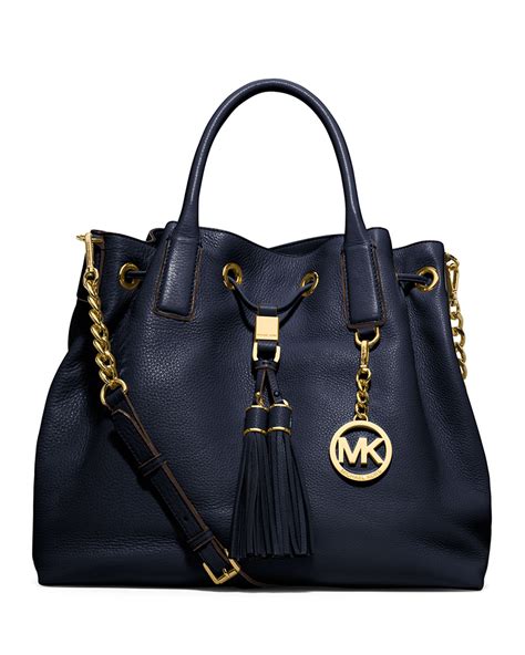 navy michael kors bag cheap|michael kors blue leather bag.